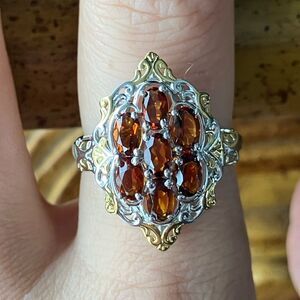 Natural Cherry Citrine Sterling Silver Ring Size 8